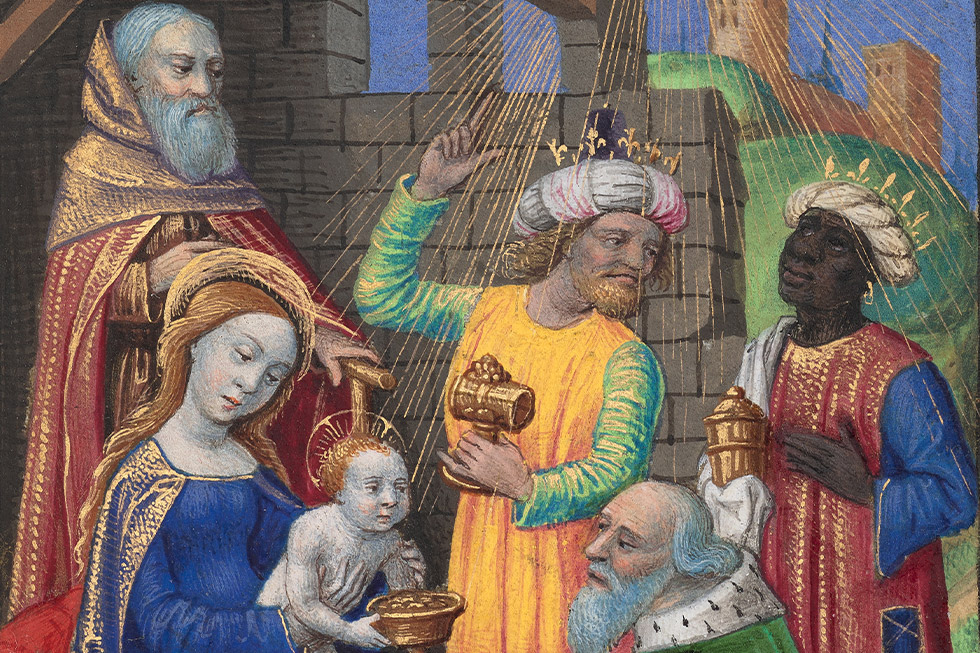 The Adoration of the Magi (detail), from a book of hours (text in Latin), Provence, France, about 1480–90, Georges Trubert. The J. Paul Getty Museum