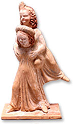 Statuette of Two Girls Playing Piggyback
