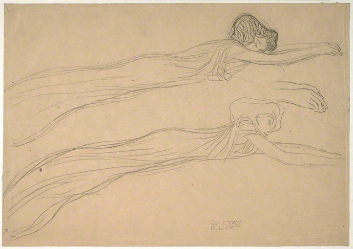 Two Studies of a Reclining Draped Figure for 