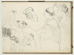 Album, Pencil Sketches (Figures at a Funeral) / Degas
