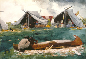 Indians Making Canoes / Homer