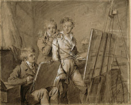 Three Young Artists / Boilly