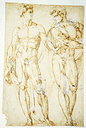 Study of Two Men (during conservation) / Bandinelli