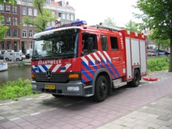 Fire truck in Amsterdam (image from firebrigade website www.brandweer.nl/amsterdam)