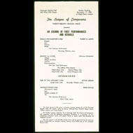 Program for a recital by David Tudor and others in New York City