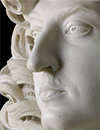 sculpture detail, face of Louis XIV