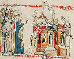 Saint Hedwig and the New Convent (detail) in Life of the Blessed Hedwig, 1353